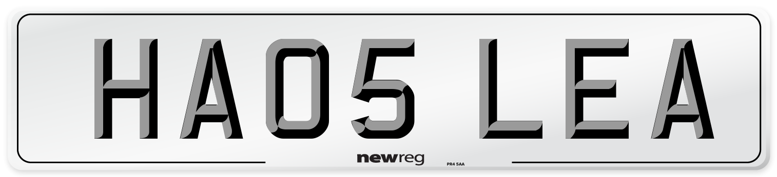 HA05 LEA Number Plate from New Reg